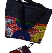 Womens Multicolor Ankara Denim Bag